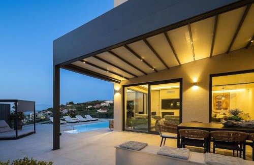 Kalyves Villa | Kalyves Royal Villa I "Free"heated pool,gym&seaview