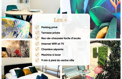 Moulins Apartment | L'Oiseau du paradis, entre gare et centre ville, rez-de-chaussée, avec terrasse et parking privé