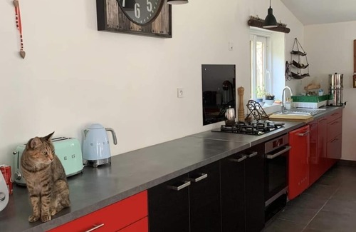 Hourtin Bed & Breakfast | LA CABANE" room with heated pool and forest view.