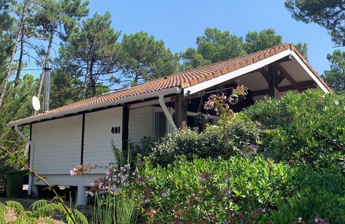 Le Porge House | La Jenny Chalet with views of communal pool in Naturist Village