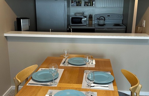 Glen Arbor Condo | Lake Michigan beachfront in glen arbor. 2-bed/2-bath. beach fire pit and Wi-Fi