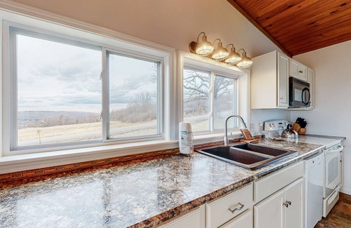 Watkins Glen House | Lake-view countryside haven with deck, two kitchens, fireplace, firepit & AC
