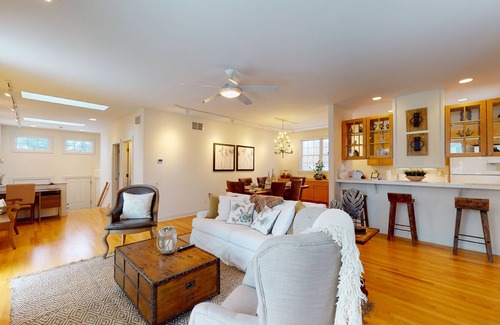Miller Beach House | Lake-view home one block from the beach with deck, patio, & washer/dryer