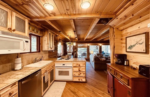 Island Park House | Lakefront cabin with private dock and fire pit - Hidden Bear Cabin