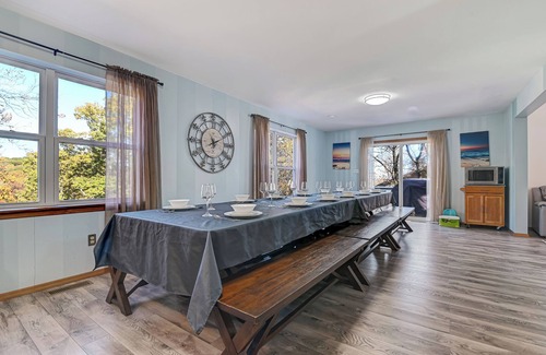 East Stroudsburg House | Lakefront house, hot tub/sauna, two playrooms, and two living rooms XL dining.