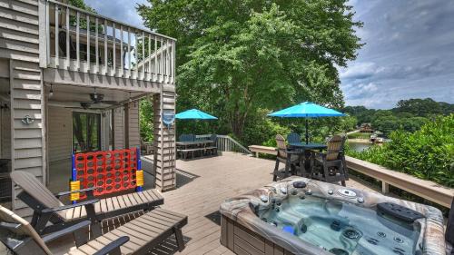 Sherrills Ford House | Lakefront w Private Dock Hot Tub Pontoon Rental Butler Bliss by AvantStay
