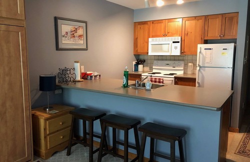 Silver Star Mountain Condo | Large balcony, walk out condo at base of Silver Queen Chair - Pet friendly!