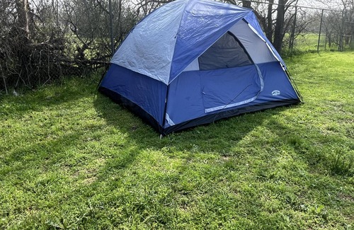 Waco RV Rental | Large Campsite w/6-person Tent on Peaceful Mini-Farm F3