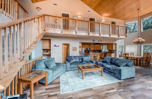 Bass Lake House | Large luxury home with nearby boat slip, WiFi, balcony, private W/D, central AC