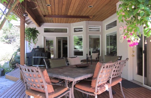 Port Orchard House | Large One-Story 4BD/2BA Home with Office, Covered Deck, Waterfall, and Nature