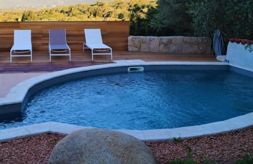 Figari Cottage | Le Moulin de Figari-Gîte-Ensuite with Shower-Family-Pool view