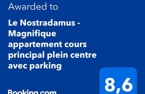 Salon-de-Provence Apartment | Le Nostradamus - Magnifique appartement cours principal plein centre avec parking