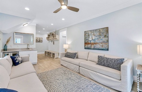 Miramar Beach House | Liahona: Private beach steps away, FREE golf cart, Heated pool, Gulf views