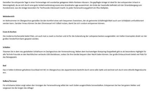 Wenningstedt-Braderup Apartment | "Little Beach Cottage" - Seestr 6 D, App 23