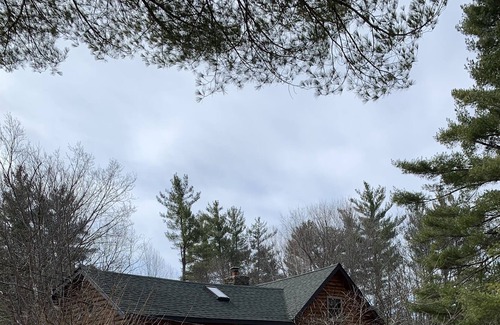 Milton House | log cabin private stocked pond pool
