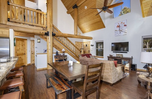Angel Fire House | Log Cabin with Hot tub, Wood burning stove, Views, Private, Wrap-Around Decks