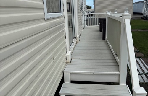 Towyn House | lovely family caravan well equipped near all amenaties TV in lounge n