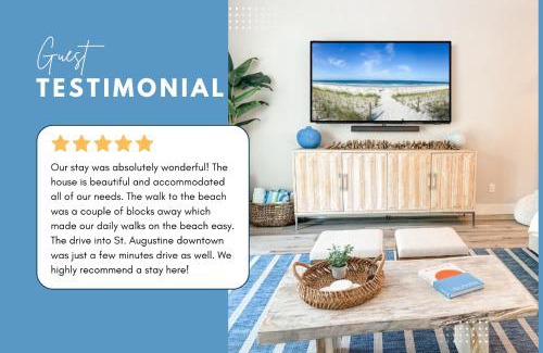 Vilano Beach House | Luxe Home -slps 19 Pool Hot Tub Cart Beach