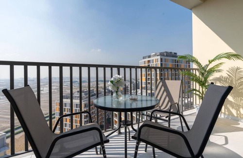 Dubai Production City Apartment | Luxurious City Retreat 2BR Apt with Stunning Views