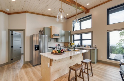 Sevierville House | Luxury Group Retreat + Indoor Pool, Arcade & 56-Mile Views | Grand Vista Retreat