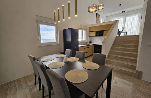 Kolan Apartment | Luxury loft beachfront apartment with jacuzzi, big seaview terrace in Mandre