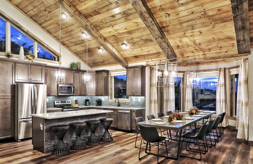 Chalet Village North Cabin | MAGNIFICENT Modern Luxury Cabin! VIEWS! HUGE Decks! Fire Pits! Gaming! Theater!