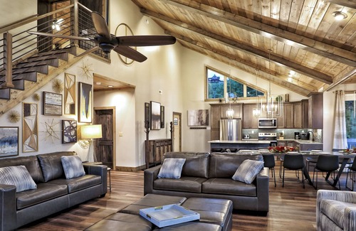 Chalet Village North Cabin | MAGNIFICENT Modern Luxury Cabin! VIEWS! HUGE Decks! Fire Pits! Gaming! Theater!
