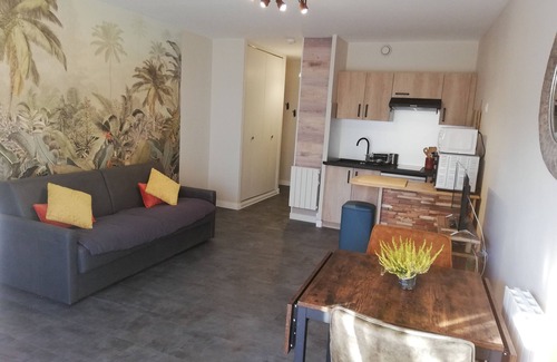 Aix-les-Bains City Center Apartment | Marie's patio in bloom