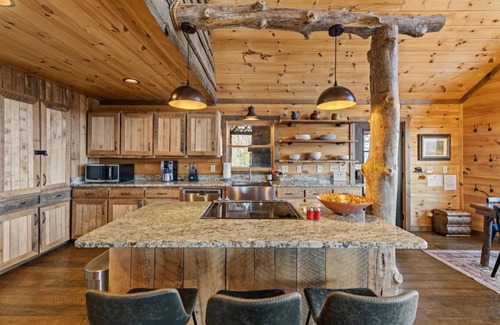 Blue Ridge Cabin | Massive mountain views, new hot tub and garage converted to a cozy TV game space