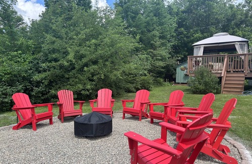 Lake Placid House | McKinley House: mountain views, fire pit, deck, walk to town & Mirror Lake