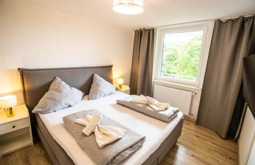 Mittelfeld Apartment | Messe-Apartment für 5 Gäste mit Balkon und Lift