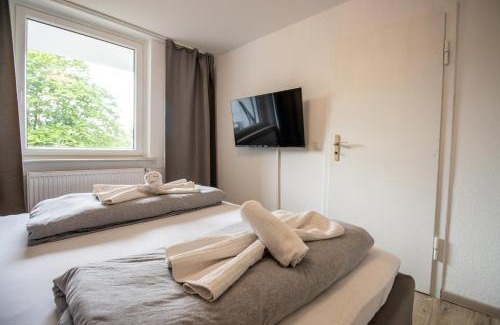 Mittelfeld Apartment | Messe-Apartment für 5 Gäste mit Balkon und Lift