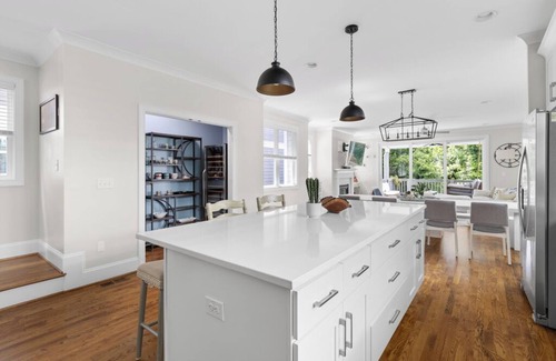 Southwest Raleigh House | Modern 4BR Retreat Fire Pit & Porch Swing