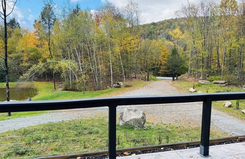Callicoon Center House | Modern Black-Clad 3BR with Private Pond in Callicoon Center