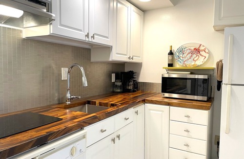 South Beach Apartment | Modern Sea Pines studio, beautiful water sunset views, across from beach