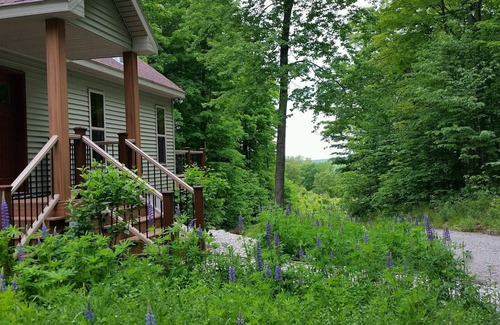 Frankfort House | Modern, secluded house with Crystal Lake views on a forested ridge