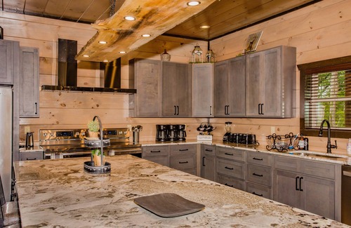 Sevierville Cabin | Mountain Castle: VIEWS, Indoor Pool, Home Theater, Top Amenities, near Attractions!