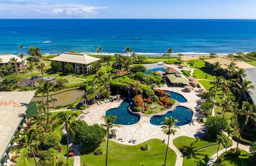 Hanamaulu Apartment | Mountain View, 4 Star Beachfront Resort, Lanai, AC, Pool, Restaurant, Gym, Spa