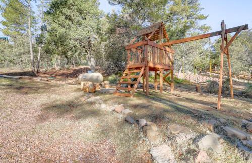 Pine House | Mtn Views and Playground Family-Friendly Pine Cabin