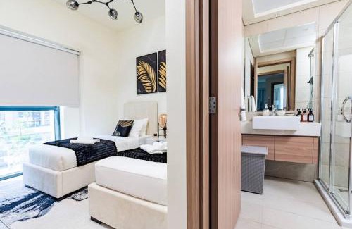 Nad Al Sheba Apartment | Nasma - Modern 3BR Oasis with Balcony in Azizi Riviera