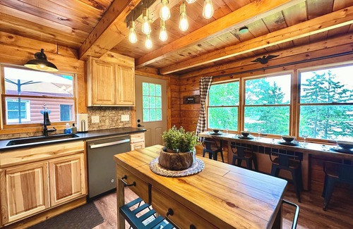 Sorrento Cabin | NEW! 3 Acre Log Cabin w/Bay Views, Firepit & Grill Near Acadia
