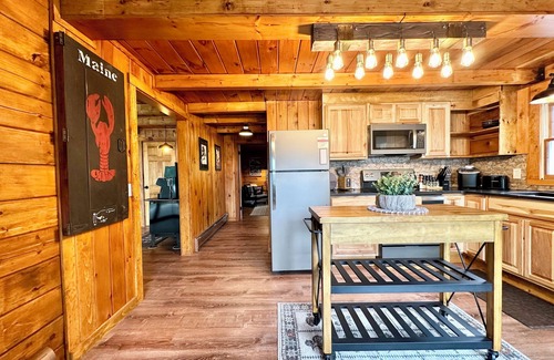 Sorrento Cabin | NEW! 3 Acre Log Cabin w/Bay Views, Firepit & Grill Near Acadia