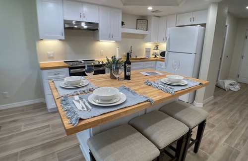 Lake Havasu City Condo | NEW! Modern Condo in Queens Bay with Amazing Views.