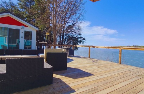 Steele Creek Cabin | New Waterfront Cabin on the Large Sundeck #22