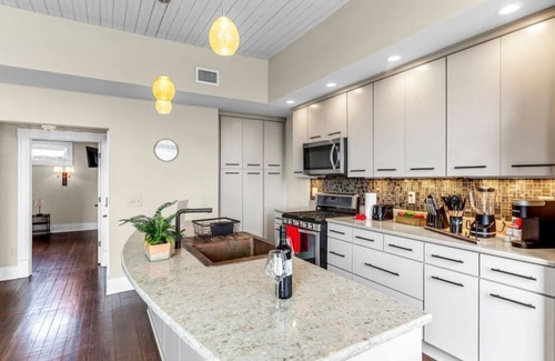 Downtown Greensboro Condo | Newly remodeled penthouse suite with city view! Spacious open layout! Walking distance to must-see attractions! Private deck! Free high-speed Internet!