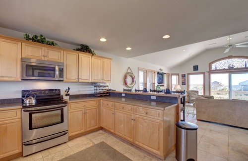 Waves House | Ocean-view home with private pool, hot tub, two wraparound decks, & central AC