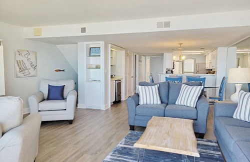 Litchfield by the Sea Condo | Oceanfront 2-story condo, main floor balcony view, direct beach access, pool
