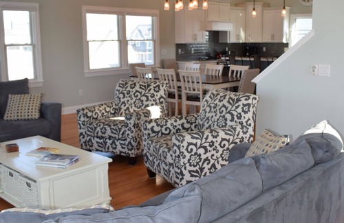 North Beach Haven House | Oceanside open concept home, roof deck with ocean and sunset bay views, firepit!