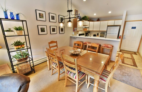 Mountain House Condo | On River Trail! Top Floor Views! 2 Hot Tubs. Walk/Shuttle to Dining, Events