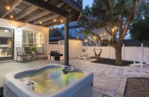 Central East Austin House | OUTDOOR PARADISE with HOT TUB and PLAYROOM